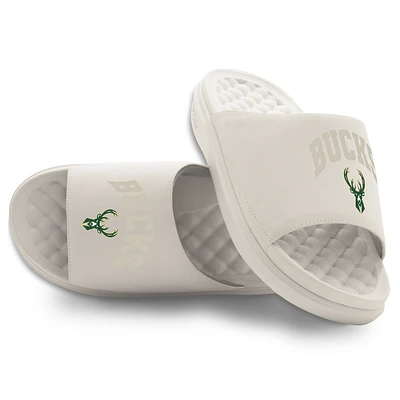 Unisex ISlide Cream Milwaukee Bucks Tonal Pop Motive Slide Sandals