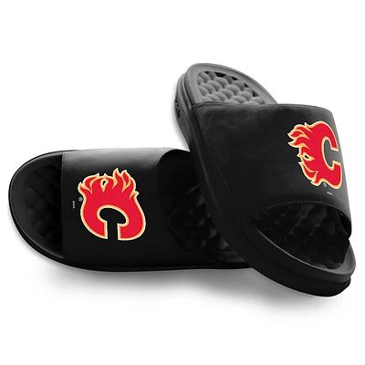 Unisex ISlide Black Calgary Flames Primary Motive Slide Sandals