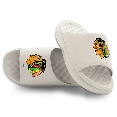 Unisex ISlide Cream Chicago Blackhawks Primary Motive Slide Sandals