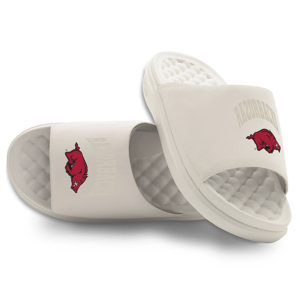 Unisex ISlide Cream Arkansas Razorbacks Tonal Pop Motive Slide Sandals