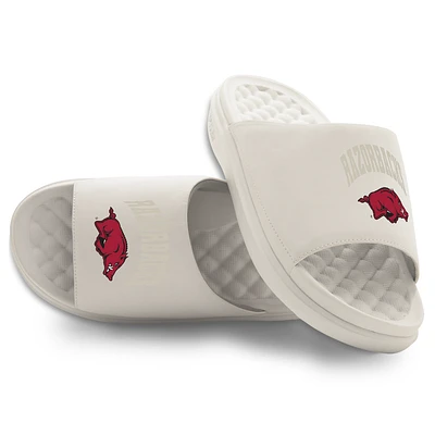 Unisex ISlide Cream Arkansas Razorbacks Tonal Pop Motive Slide Sandals