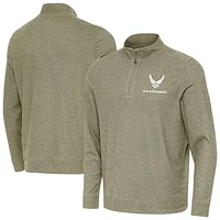 Men's Antigua Olive Air Force Subtle Quarter-Zip Jacket