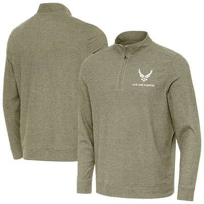Men's Antigua Olive Air Force Subtle Quarter-Zip Jacket
