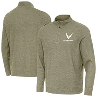 Men's Antigua Olive Air Force Subtle Quarter-Zip Jacket