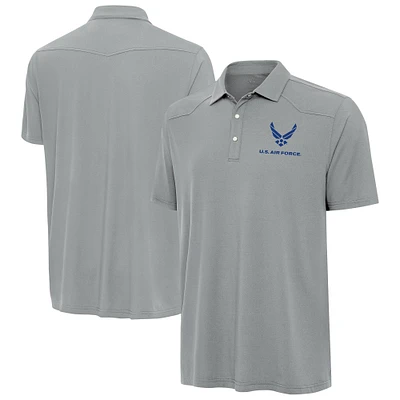 Men's Antigua Gray Air Force Western Polo