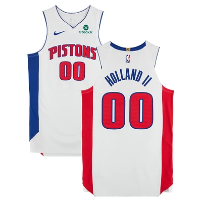 Ron Holland II Detroit Pistons Game-Used #00 White Nike Jersey vs. New York Knicks on April 27, 2025 - Round 1 Game 4 - Size 48+4