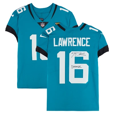 Trevor Lawrence Jacksonville Jaguars Autographed Teal Nike Elite Jersey with "Duuuval" Inscription