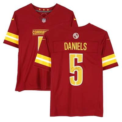 Jayden Daniels Washington Commanders Autographed Burgundy Nike Vapor F.U.S.E. Limited Jersey