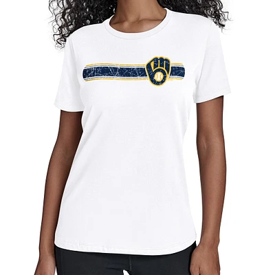 Women's Starter  White Milwaukee Brewers Team Stripe T-Shirt
