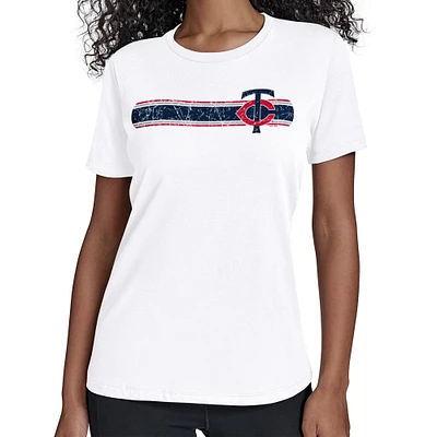 Women's Starter  White Minnesota Twins Team Stripe T-Shirt