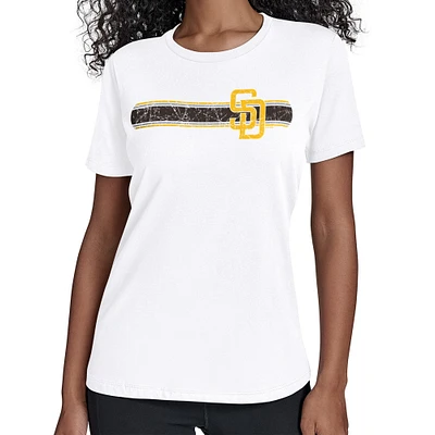 Women's Starter  White San Diego Padres Team Stripe T-Shirt