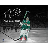 Marc-Andre Fleury Minnesota Wild Autographed 16" x 20" Final NHL Regular Season Game Spotlight Photograph with "Final NHL GM 4/15/25" Inscription