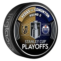 Inglasco Vegas Golden Knights vs. Edmonton Oilers 2025 Stanley Cup Playoffs Second Round Dueling Match-Up Hockey Puck