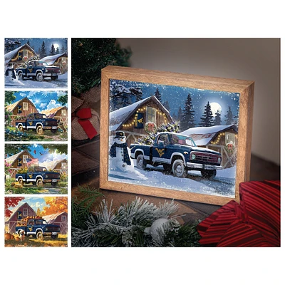 West Virginia Mountaineers 12" x 11" Four Seasons LED Light Box