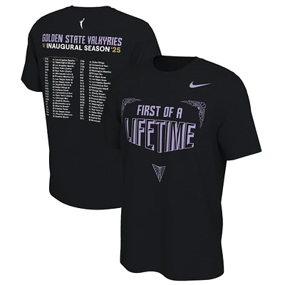Unisex Nike Eclipse Black Golden State Valkyries 2025 Inaugural Season First of a Lifetime Schedule T-Shirt