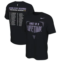 Unisex Nike Eclipse Black Golden State Valkyries 2025 Inaugural Season First of a Lifetime Schedule T-Shirt