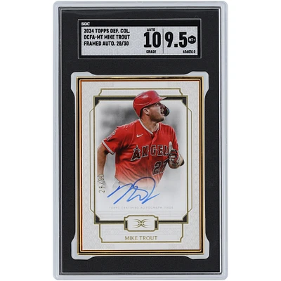 Mike Trout Los Angeles Angels Autographed 2024 Topps Definitive Gold Framed #DCFA-MT #28/30 SGC Authenticated 9.5/10 Card
