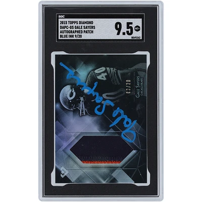 Gale Sayers Chicago Bears Autographed 2015 Topps Diamond 3 Color Relic #DAPC-GS #9/20 SGC Authenticated 9.5 Card