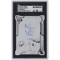 Bryce Harper Washington Nationals Autographed 2016 Topps Tribute Printing Plate #TA-BH #1/1 SGC Authenticated Auto 10 Card