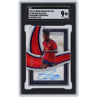 Nico Williams Spain National Team Autographed 2023-24 Panini Immaculate Blue #SS-NW #16/25 SGC Authenticated 9 Card