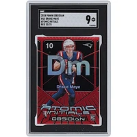 Drake Maye New England Patriots 2024 Panini Obsidian Atomic Initials Red #13 #22/75 SGC Authenticated 9 Rookie Card
