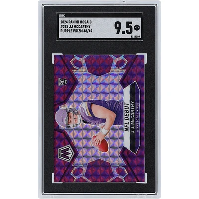J.J. McCarthy Minnesota Vikings 2024 Panini Mosaic Purple Prizm #275 #48/49 SGC Authenticated 9.5 Rookie Card