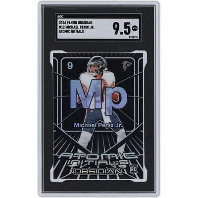 Michael Penix Jr. Atlanta Falcons 2024 Panini Obsidian Atomic Initials Silver #12 SGC Authenticated 9.5 Rookie Card