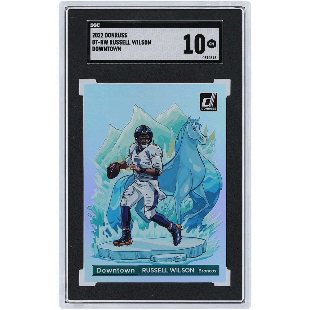 Russell Wilson Denver Broncos 2022 Panini Donruss Downtown #DT-RW SGC Authenticated 10 Card