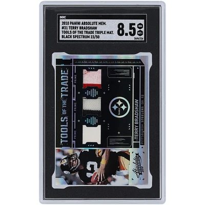 Terry Bradshaw Pittsburgh Steelers 2010 Panini Absolute Triple GU Relic #31 #23/50 SGC Authenticated 8.5 Card