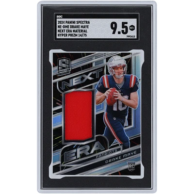 Drake Maye New England Patriots 2024 Panini Spectra Jumbo Relic #NE-DME #14/75 SGC Authenticated 9.5 Rookie Card