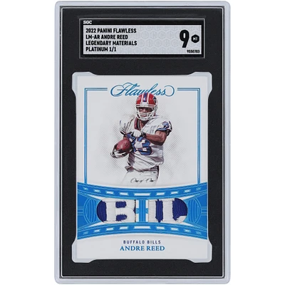 Andre Reed Buffalo Bills 2022 Panini Flawless Dual Relic #LM-AR #1/1 SGC Authenticated 9 Card