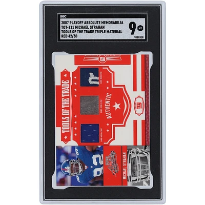 Michael Strahan New York Giants 2007 Playoff Absolute Triple GU Relic #TOT-111 #42/50 SGC Authenticated 9 Card