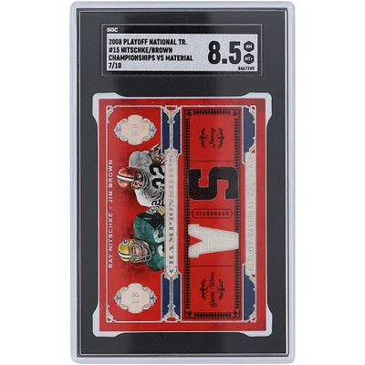 Jim Brown & Ray Nitschke 2008 Playoff National Treasures Dual GU Relics #15 #7/10 SGC Authenticated 8.5 Card