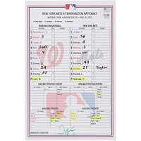 Washington Nationals Game-Used Lineup Card vs. New York Mets on April 26, 2025