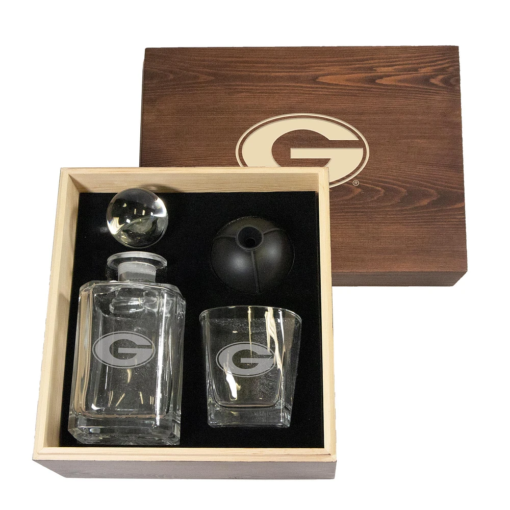Georgia Bulldogs 15oz. Decanter and 10oz. Whiskey Glass Set