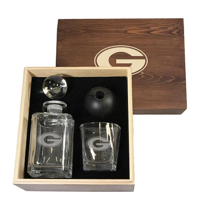 Georgia Bulldogs 15oz. Decanter and 10oz. Whiskey Glass Set