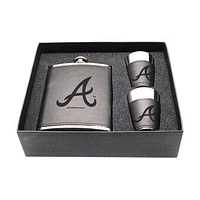 Atlanta Braves Three-Piece Leather Flask & Shot Glass Set