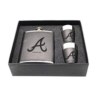 Atlanta Braves Three-Piece Leather Flask & Shot Glass Set