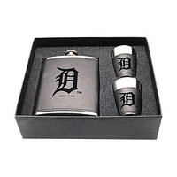 Detroit Tigers Three-Piece Leather Flask & Shot Glass Set