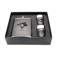Toronto Blue Jays Three-Piece Leather Flask & Shot Glass Set