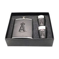 Los Angeles Angels Three-Piece Leather Flask & Shot Glass Set