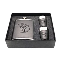 Cleveland Guardians Three-Piece Leather Flask & Shot Glass Set