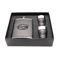 Florida Gators Three-Piece Leather Flask & Shot Glass Set