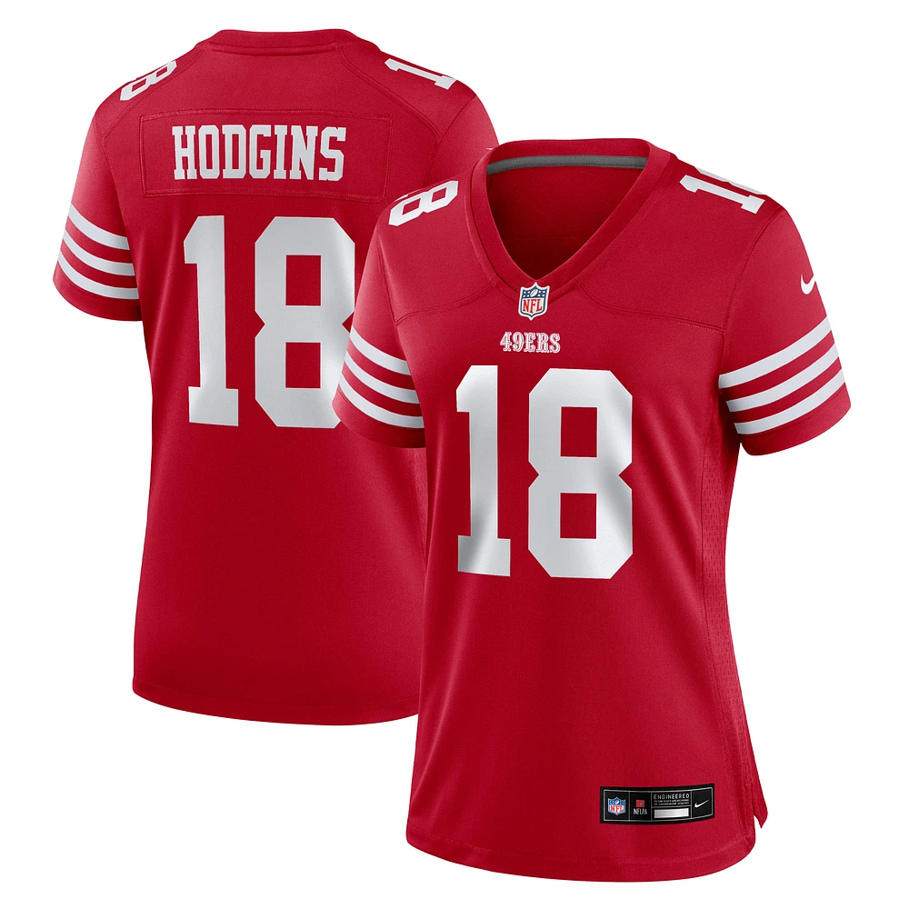 Women's Nike Isaiah Hodgins Scarlet San Francisco 49ers Team Game Jersey