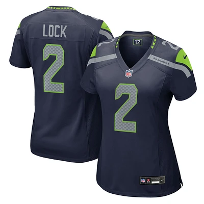 Women's Nike Drew Lock  College Navy Seattle Seahawks Team Game Jersey