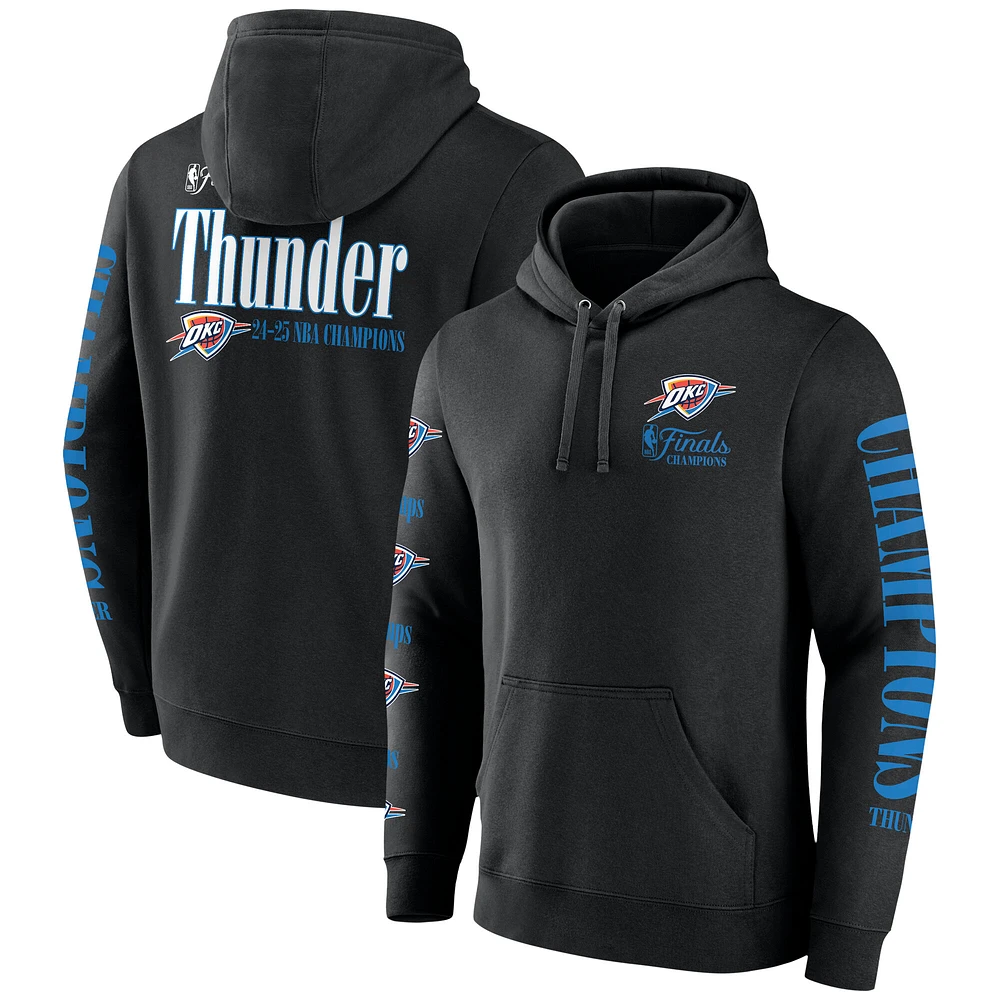 Men's Fanatics Black Oklahoma City Thunder 2025 NBA Finals Champions Open Shot Pullover Hoodie