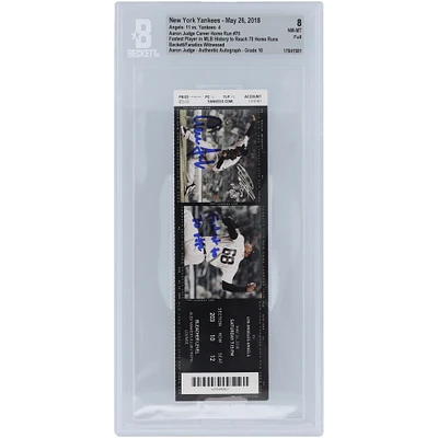 Aaron Judge New York Yankees Fastest Player in MLB History to Reach 70 Home Runs Beckett Fanatics Witnessed Authenticated 8/10 Ticket from May 26, 2018 with "Fastest to 70 HR" Inscription