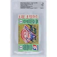 Johnny Bench Cincinnati Reds 1970 World Series Game 1 Beckett Fanatics Witnessed Authenticated 6/10 Ticket from October 10, 1970 with "WS Debut" Inscription
