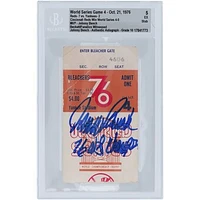 Johnny Bench Cincinnati Reds 1976 World Series Game 4 Beckett Fanatics Witnessed Authenticated 5/10 Ticket from October 21, 1976 with "76 WS Champs" Inscription