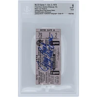 Johnny Bench Cincinnati Reds NLCS Game 1 Beckett Fanatics Witnessed Authenticated 6/10 Ticket from October 3, 1970 with "First Post Season" Inscription